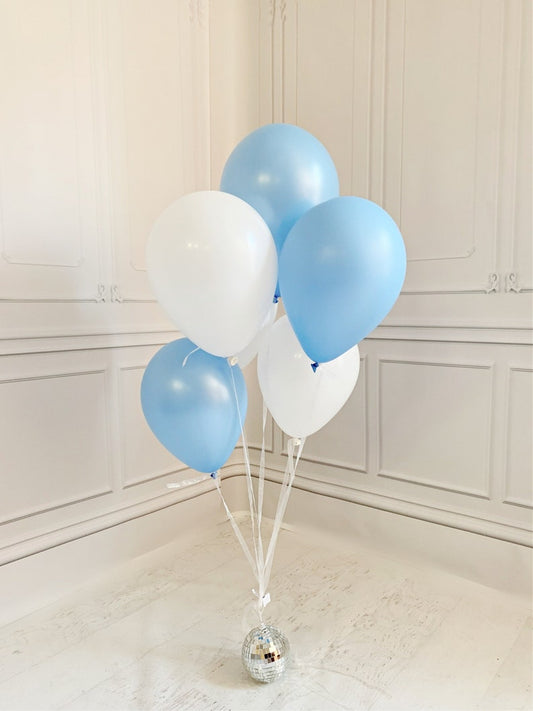 Baby Blue and White Balloon Bouquet