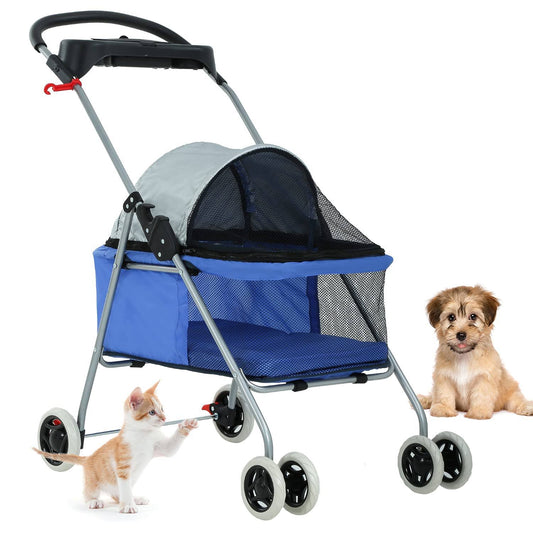 BestPet Blue Posh Pet Stroller