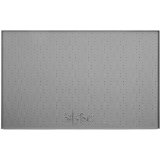 BarksBar Original Silicone Pet Feeding Mat, Gray, Large